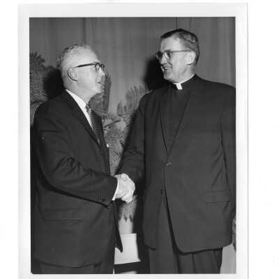 William F. Maloney, and Philadelphia Mayor James H. J. Tate during alumni communion supper, February 27, 1963.