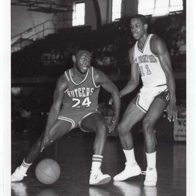 Men's Basketball game against Rutgers with player Maurice Martin