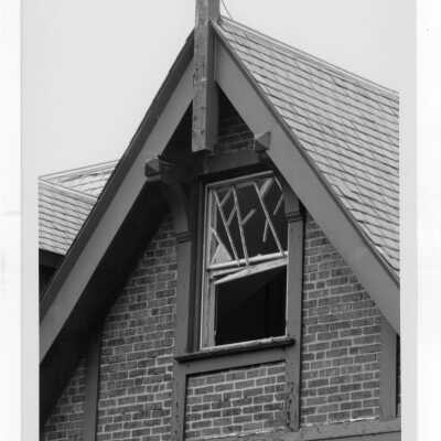 Exterior view of Simpson Hall after fire.