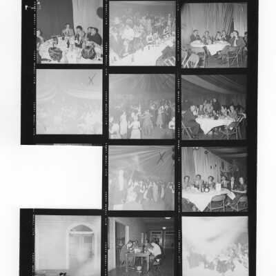Alumni association dinner dance in decorated Field House, February 2, 1952.