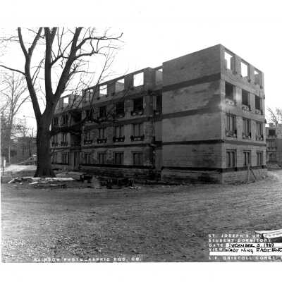 View of McShain Hall construction.