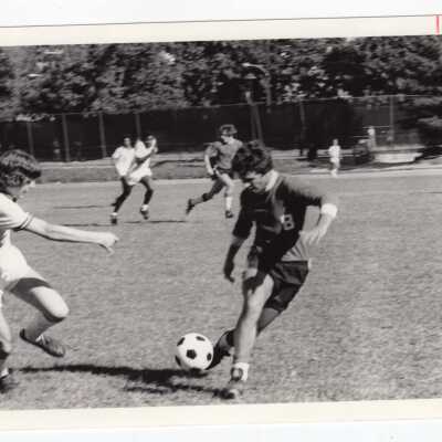 Men's soccer match on Finnesey Field.