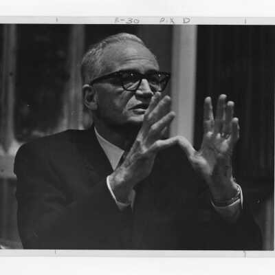 Senator Barry Goldwater during his visit to Saint Joseph's College to deliver speech, February 8, 1968.