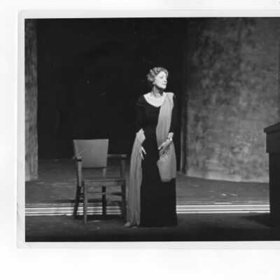 Actress, Margaret Webster, giving dramatic presentation from Shakespeare, c. 1966.