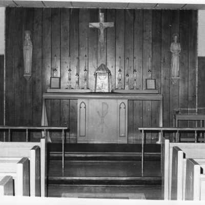 Interior view of student chapel in Barbelin building.