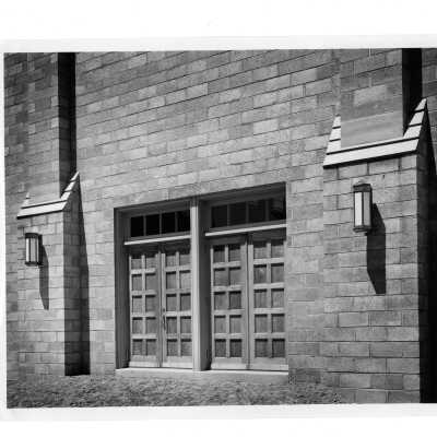 View of side entrance to Field House (Sports Complex)
