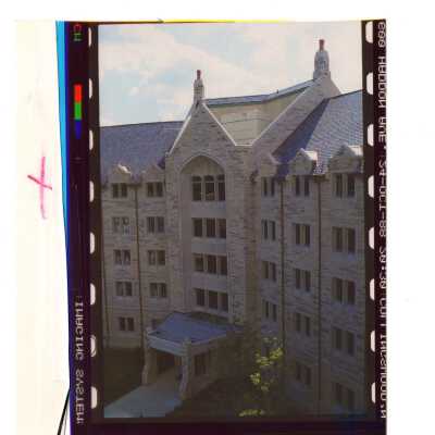 Exterior view of McShain Hall front entrance.