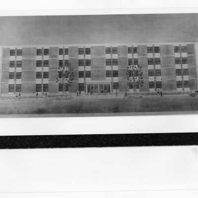 Architect's sketch of Sourin Residence Center.