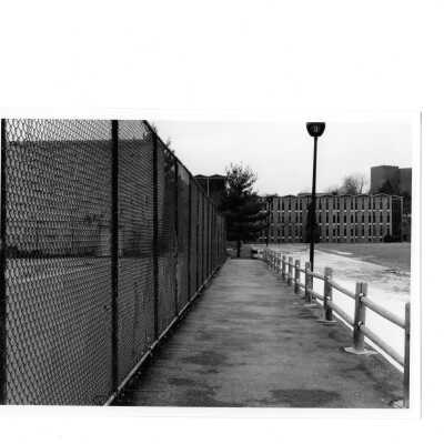 Exterior view of Bellarmine from tennis courts.