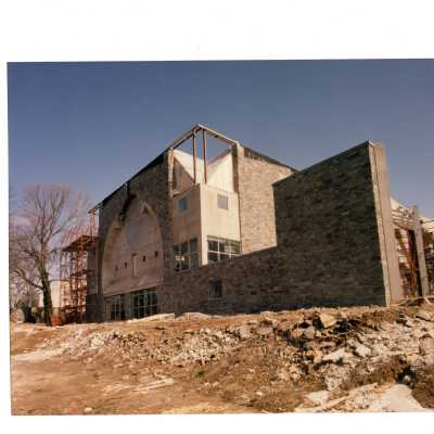 Exterior view of construction of Chapel of Saint Joseph.