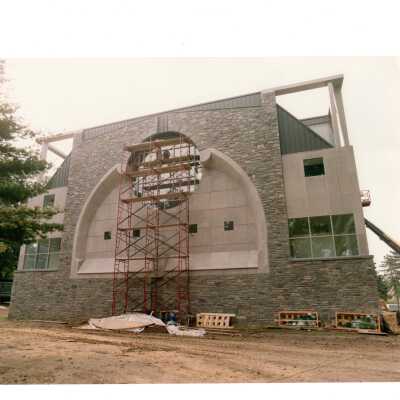 Exterior view of construction of Chapel of Saint Joseph.