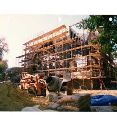 View of early construction of Chapel of Saint Joseph.