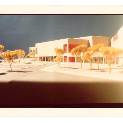 Architect's model of proposed Sports Complex (addition to Field House).