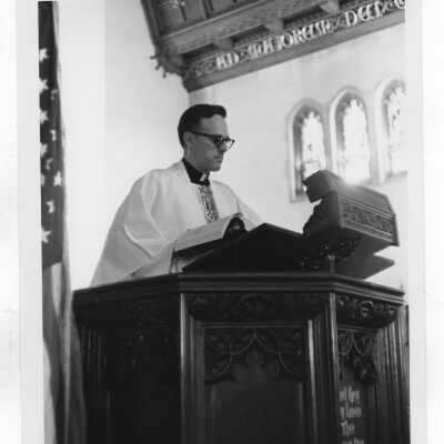 Donald I. MacLean, S.J., at Commencement Mass at Boston College, 1973.