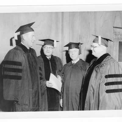 Four honorary degree recipients during October 1960 graduation/commencement.