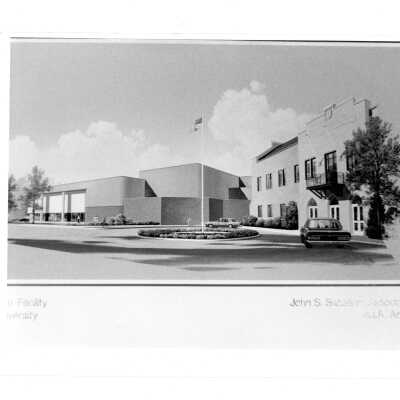 Architect's rendering of proposed Sports Complex (addition to Field House), John Sabatino Associates, architects.