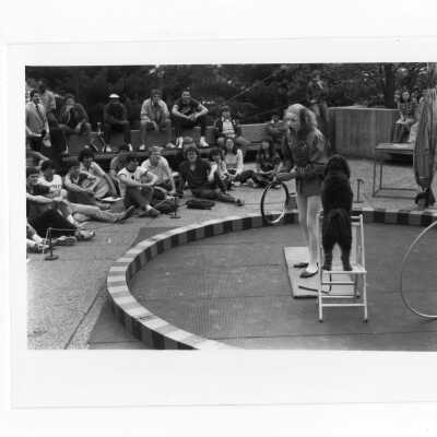 Students watching performance of Royal Lichtenstein Circus.