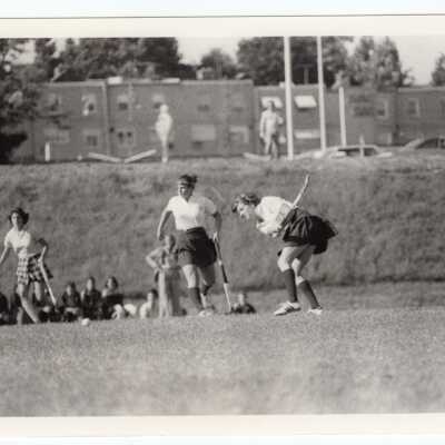 Women's field hockey match.