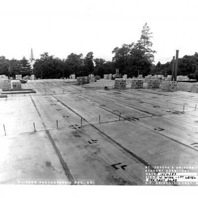 View of McShain Hall near end of construction.