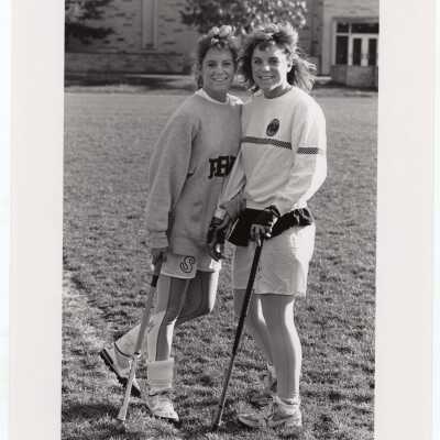 Two members (twins) of women's field hockey team.