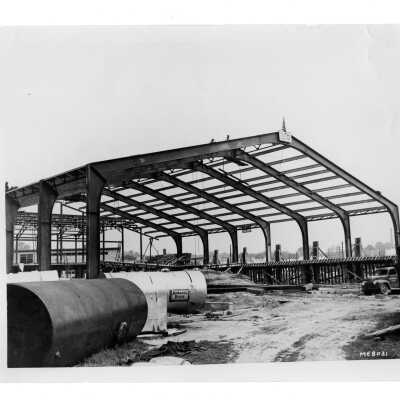 Early construction of Field House (Sports Complex).