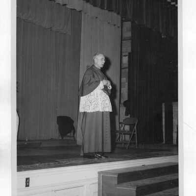 Cardinal John O'Hara during Mass in Flanigan Auditorium.