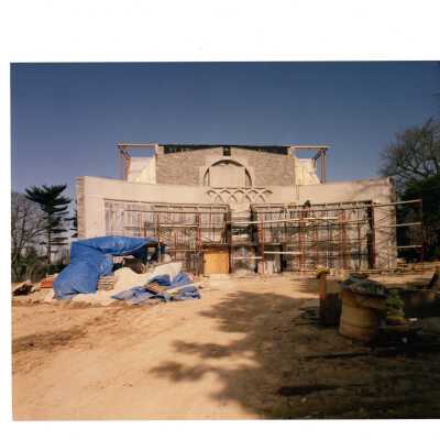 Exterior view of construction of Chapel of Saint Joseph.