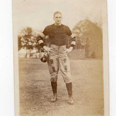Saint Joseph's Prep football player, Maurie O'Neill, standing on field.