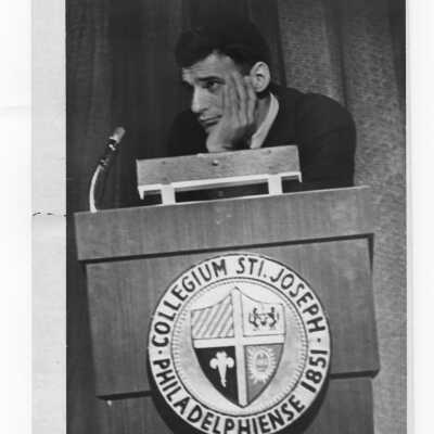 Ralph Nader, consumer advocate, visits campus to deliver speech on auto industry, December 7, 1967.