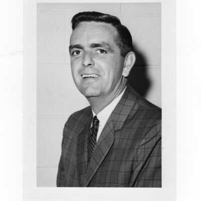 Photo portrait of Francis C. Cunningham, president of alumni association, c. 1969.