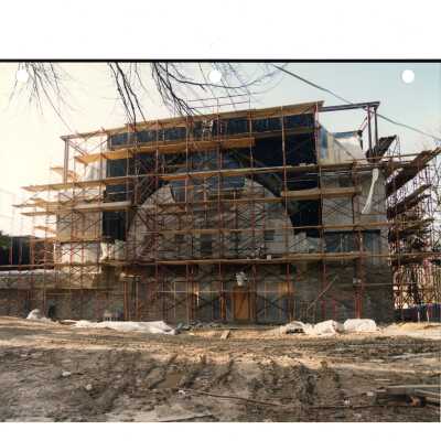 Exterior view of construction of Chapel of Saint Joseph.