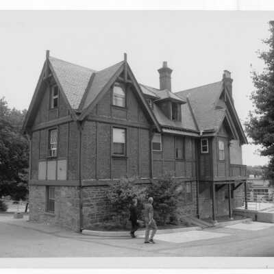 Exterior view of Simpson Hall after fire.
