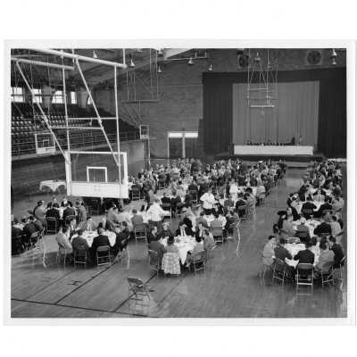View of alumni communion breakfast in Field House, October 28, 1956.