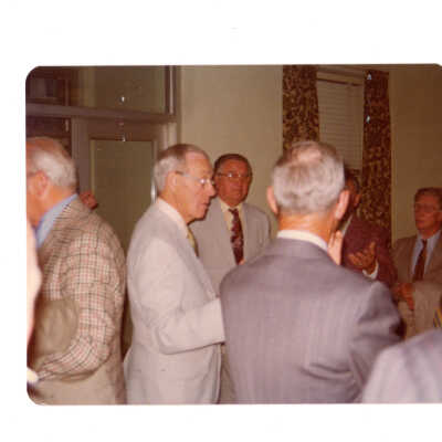 Alumni reunion of class of 1931 held on May 18, 1976. Views of alumni arriving at gathering.