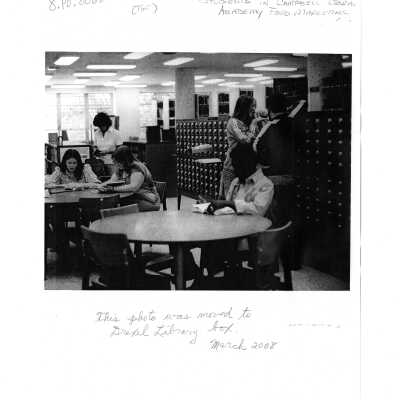 Students studying in Campbell Library, Academy Food Marketing, Villiger (later Post)