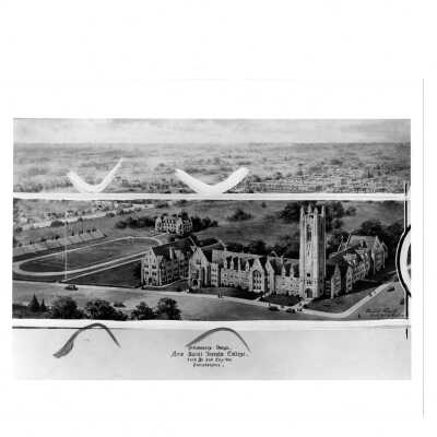 Preliminary architectural design by Emile G. Perrot of Saint Joseph's College on new site on City Avenue in Overbrook.