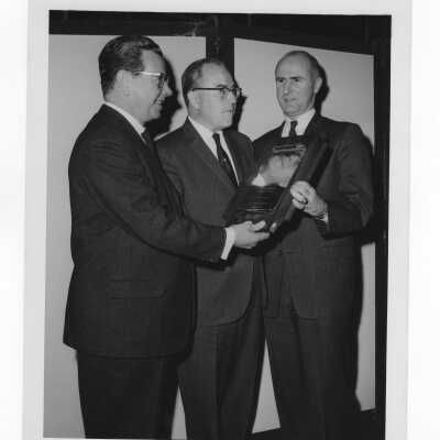 F. Frederick Perone receiving Hogan Alumni Award, February 12, 1964.