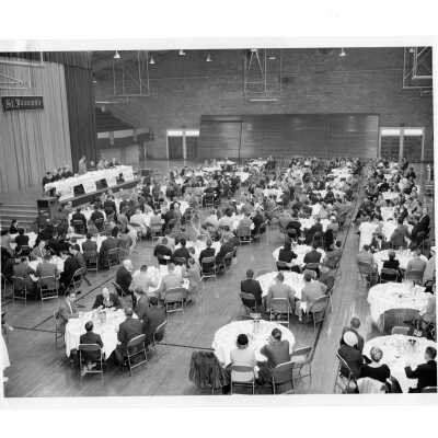 View of alumni communion breakfast in Field House, October 27, 1957.