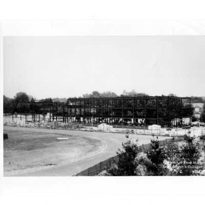 Early construction of Villiger (later Post) Academyof Food Marketing.