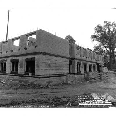 View of McShain Hall construction.