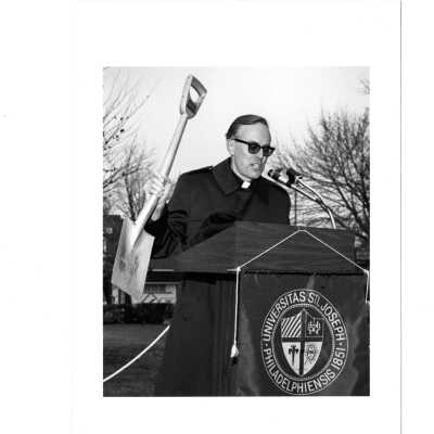 Groundbreaking for Sports Complex (addition to Field House) with Donald I. MacLean, S.J.