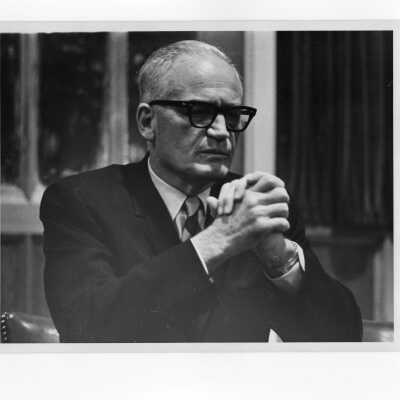 Senator Barry Goldwater during his visit to Saint Joseph's College to deliver speech, February 8, 1968.
