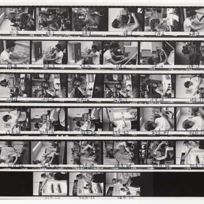 Views of biology students working on the Crown Gall project in science laboratory, August 1975.
