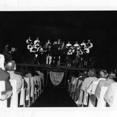 Students in Glee Club performing at Christmas concert.
