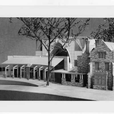 Architect's model of proposed chapel attached to Wolfington Center (formerly Gest Estate, Neumann Hall).