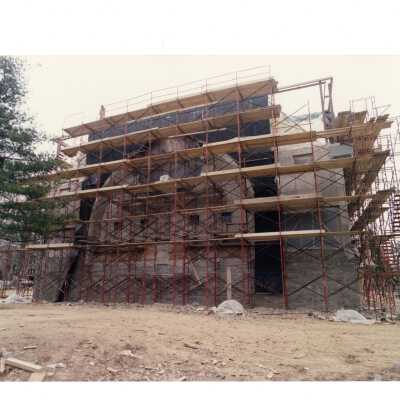 Exterior view of construction of Chapel of Saint Joseph.