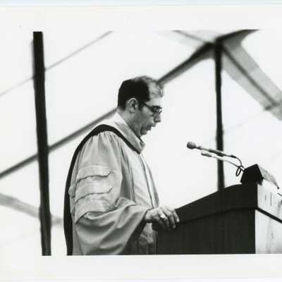 Daniel N. DeLucca: Faculty, Business; Vice President for Planning and College Relations. He is speaking at a Commencement or a special Mass.