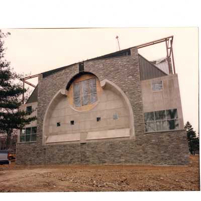 Exterior view of construction of Chapel of Saint Joseph.