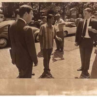 Pax Romana's 20th World Plenary Assembly meets at Saint Joseph's College, August 1968. Cesar Chavez arrives for the conference.