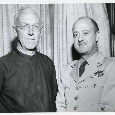 J. Joseph Bluett, S.J. (President) with Col. DiPietro of Air Force ROTC.